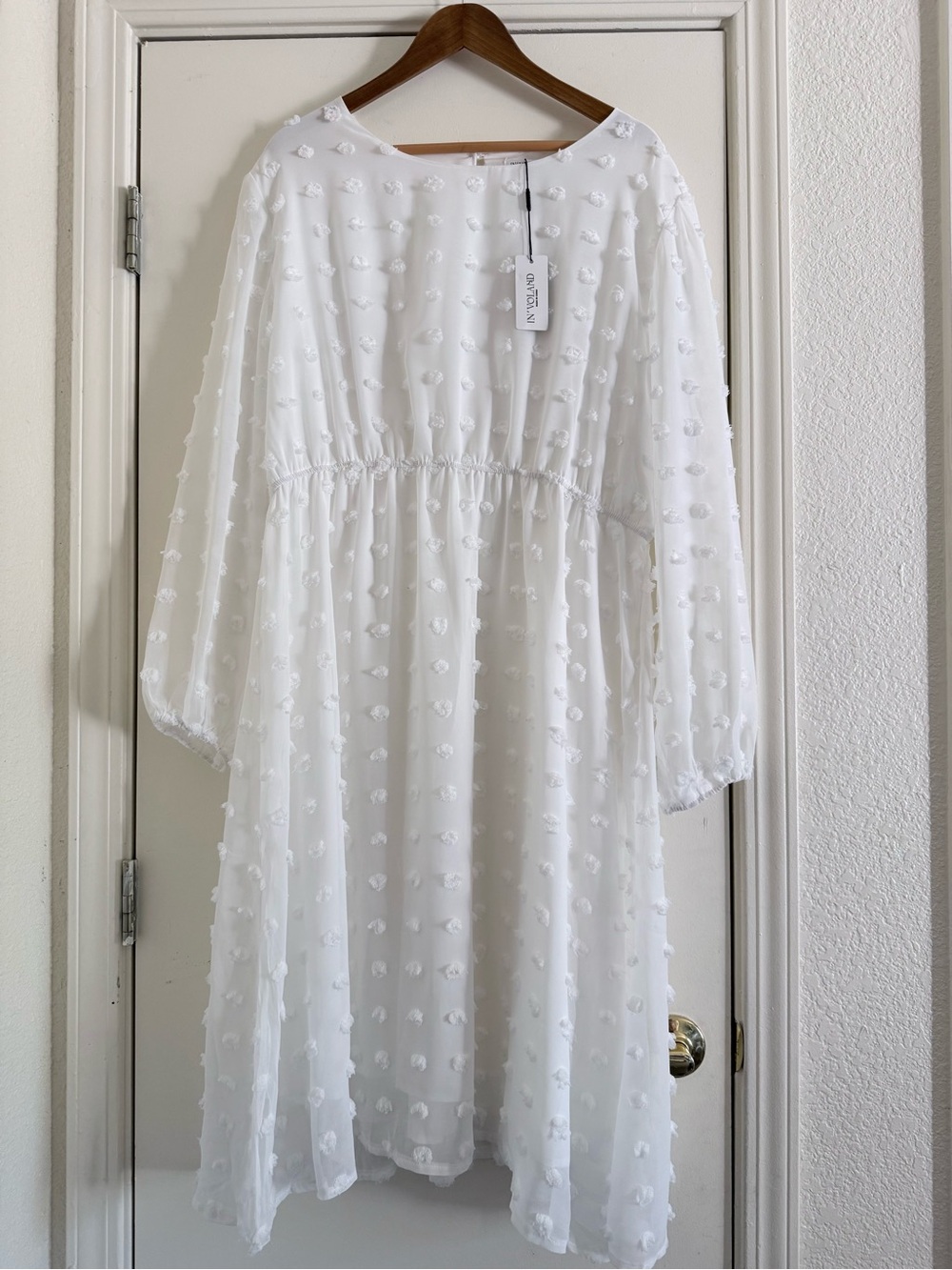 Swiss dot chiffon dress